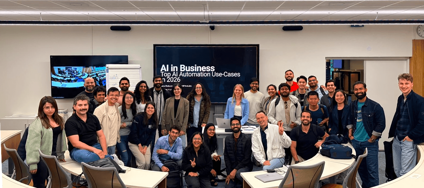 Workshop group photo after the AI in Business session on top AI automation use-cases