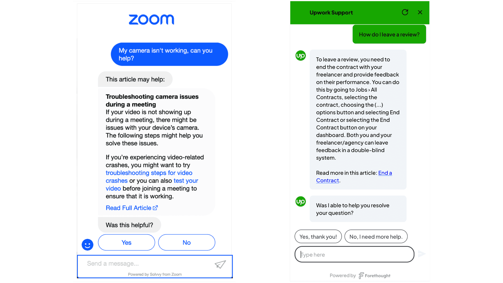 Examples of NLU-powered chatbots