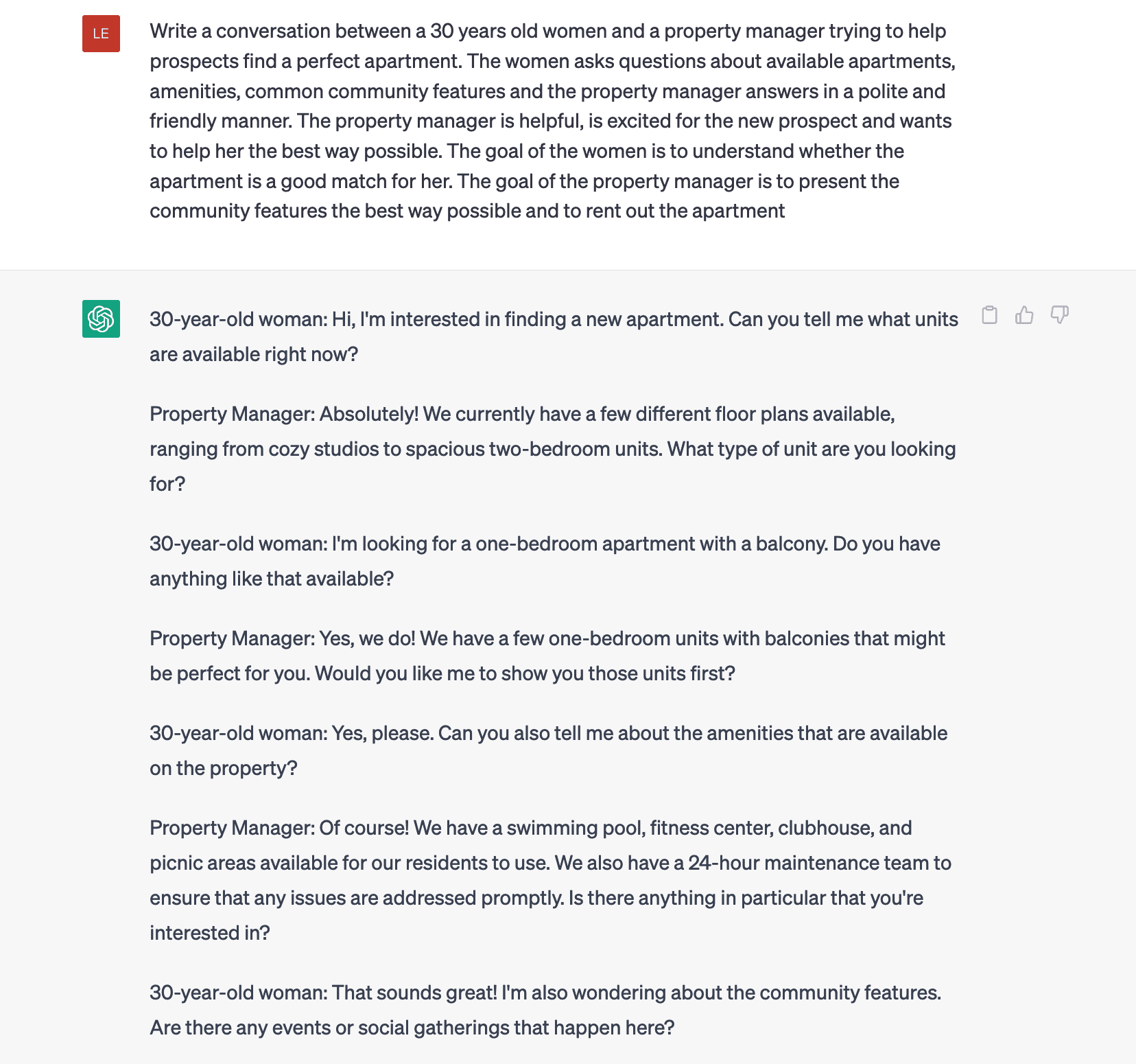 ChatGPT for generating sample dialogues