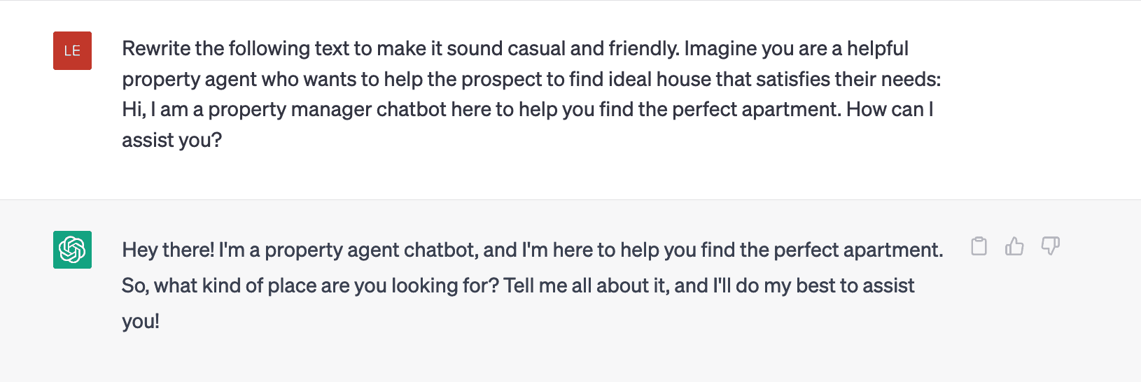 ChatGPT for changing the tone of voice to be helpful