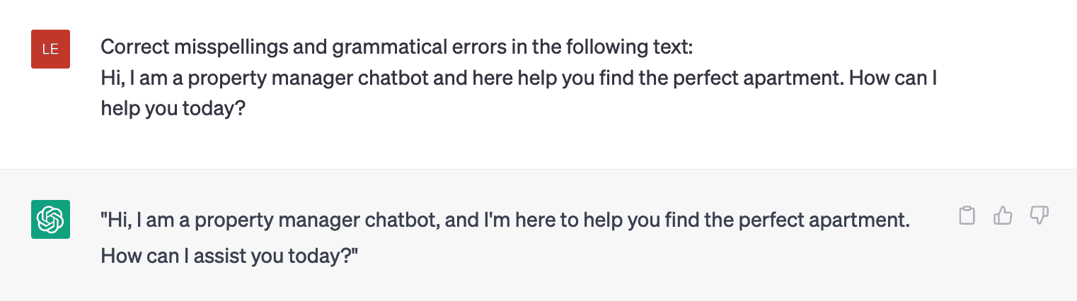 ChatGPT for correcting grammar